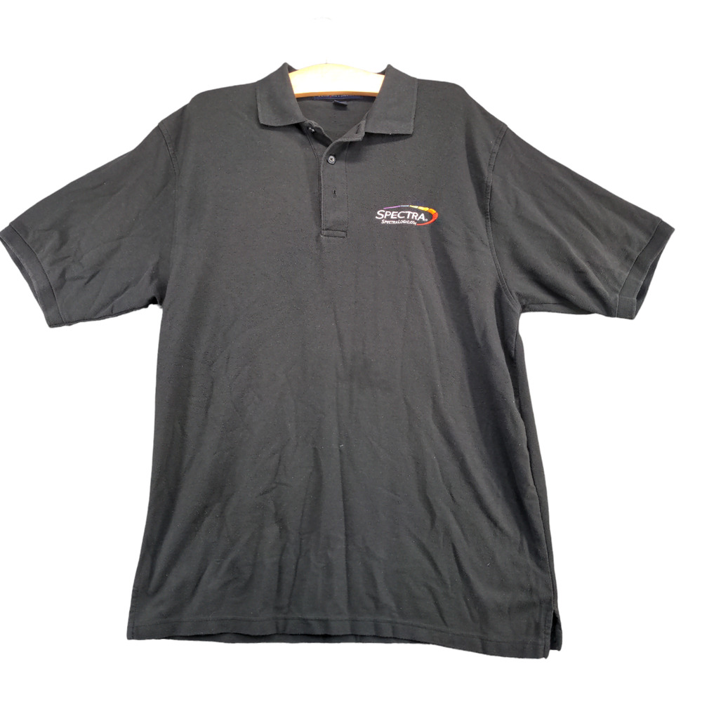 Port Authority Men's Spectra Logic Polo Shirt Black Large Poly Blend